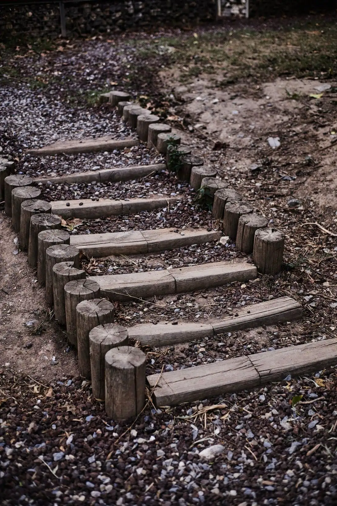 Wooden steps built as practical outdoor access